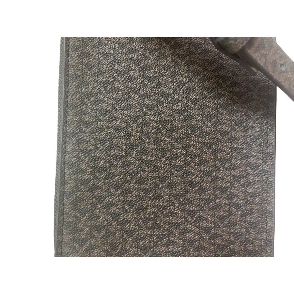 Michael Kors Womens Brown MK Signature Chain Belt Bag